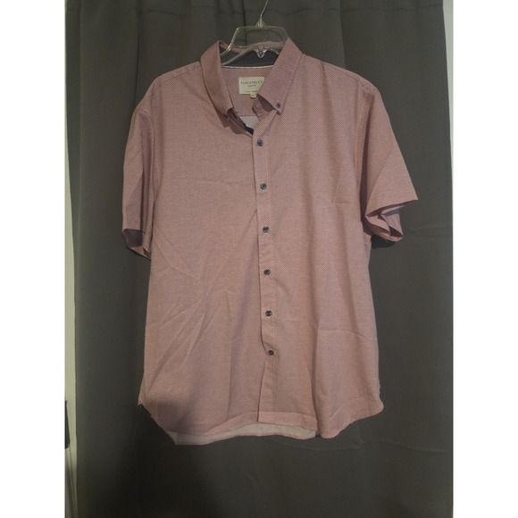 CONSTRUCT Other - Construct‎ Slim Fit Button Up, Men's XL Shirt, Red Ditsy Print, Stretch